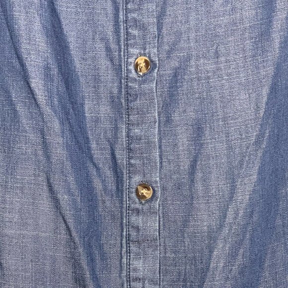 RD Style Blue Chambray Off Shoulder Blouse Medium - Picture 5 of 7